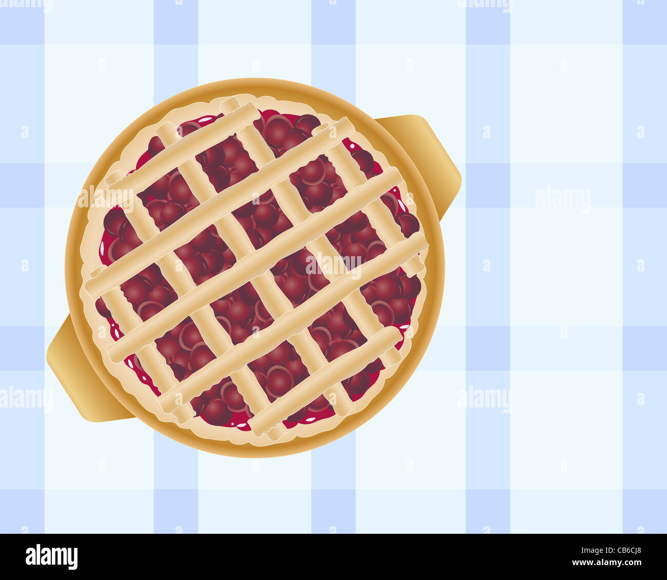 an illustration of a delicious freshly baked cherry pie topped with ...