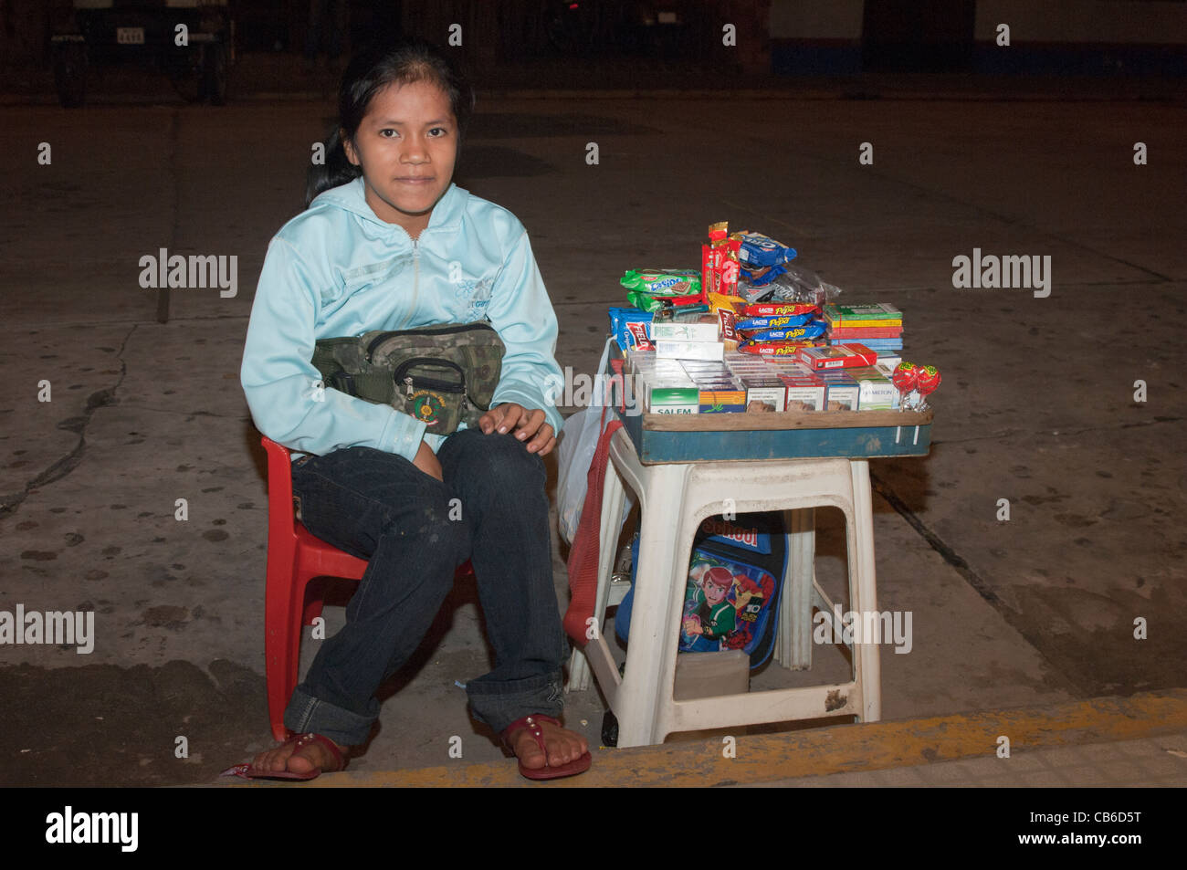 child street seller in Iquitos selling cigarettes, Loreto Amazon Stock  Photo