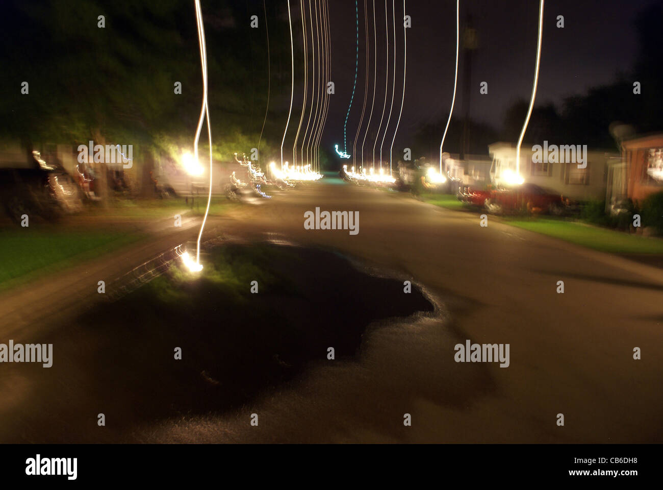 Night lights on street on rainy night Stock Photo - Alamy