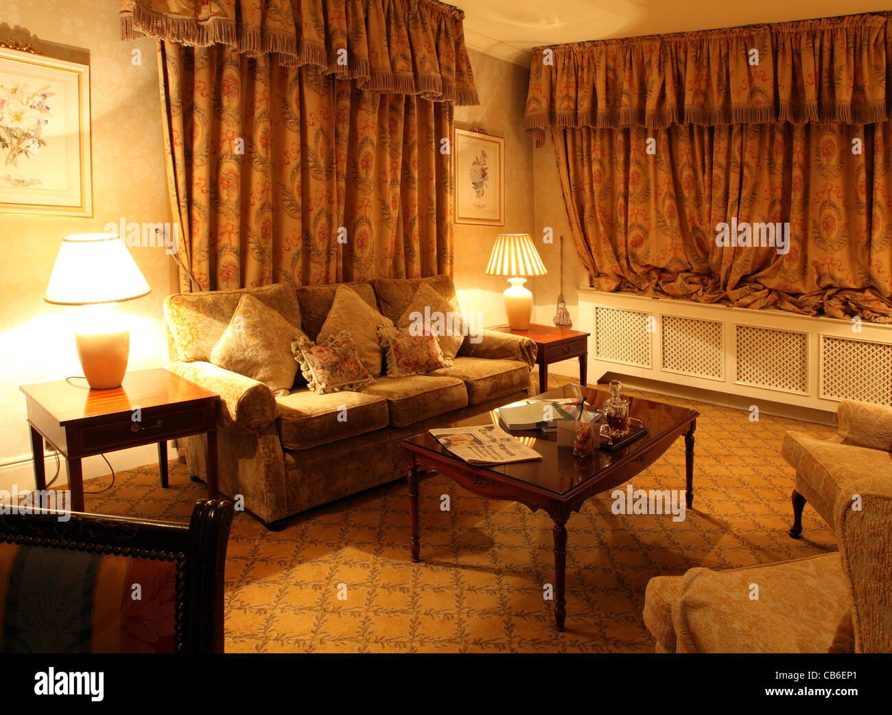 Suite sitting room in Ashford Castle, Ireland Stock Photo