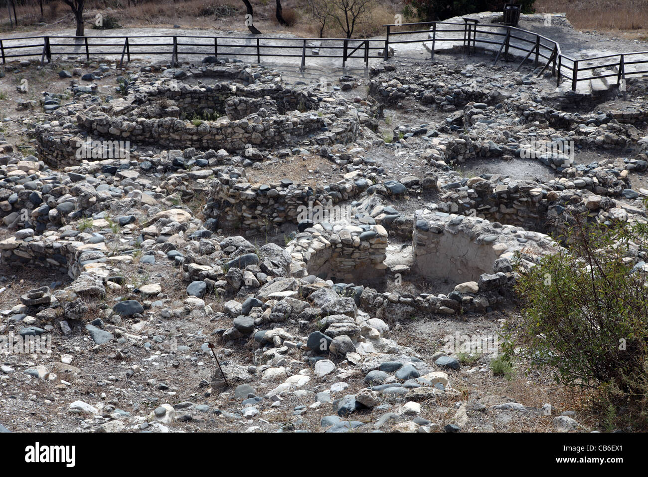 excavated neolithic settlement, Khirokitia, Cyprus Stock Photo