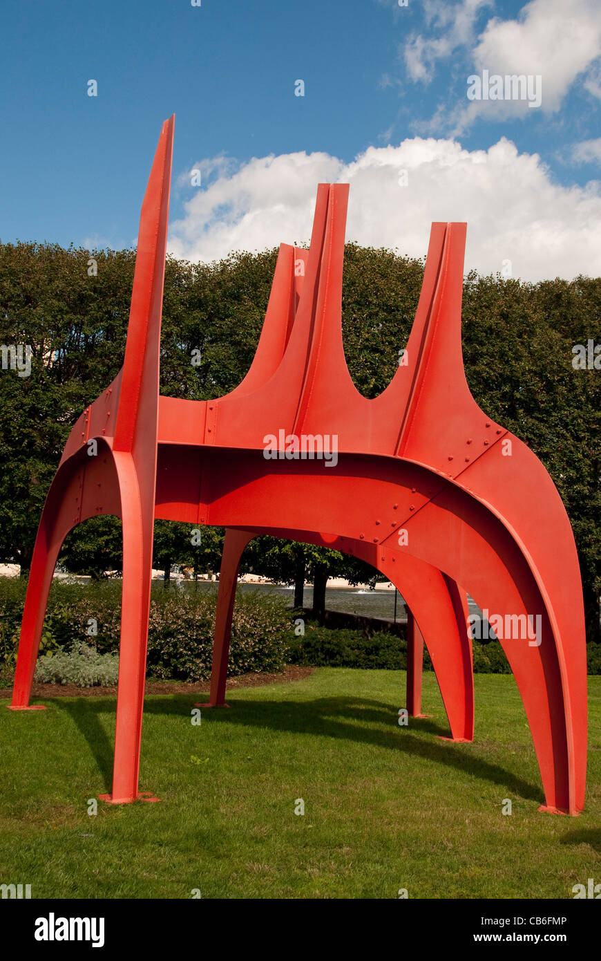 National Sculpture Garden, Cheval Rouge, Red Horse, Alexander Calder, Washington, DC, dc614 Stock Photo