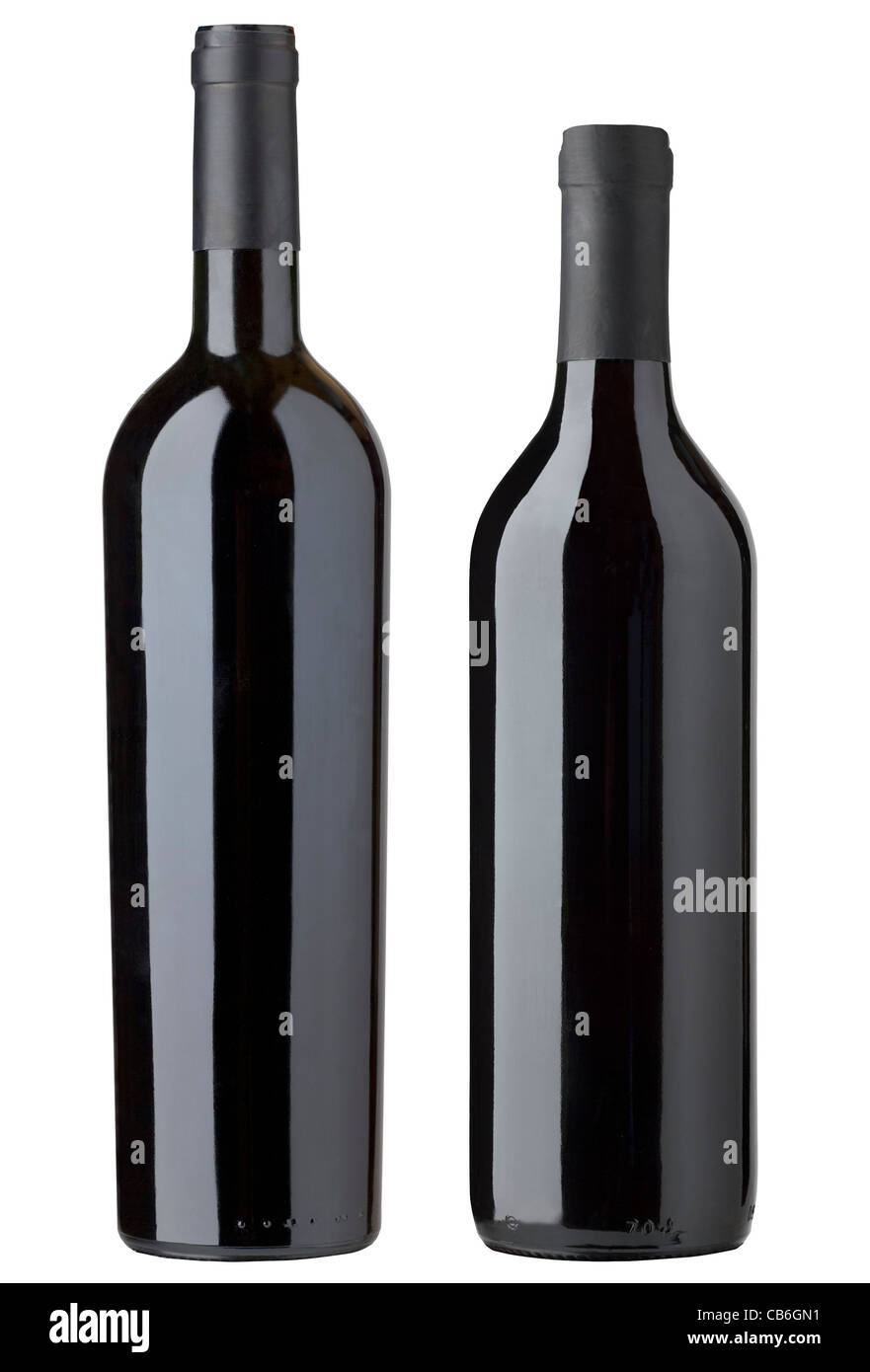 bottles of red wine for label design Stock Photo - Alamy