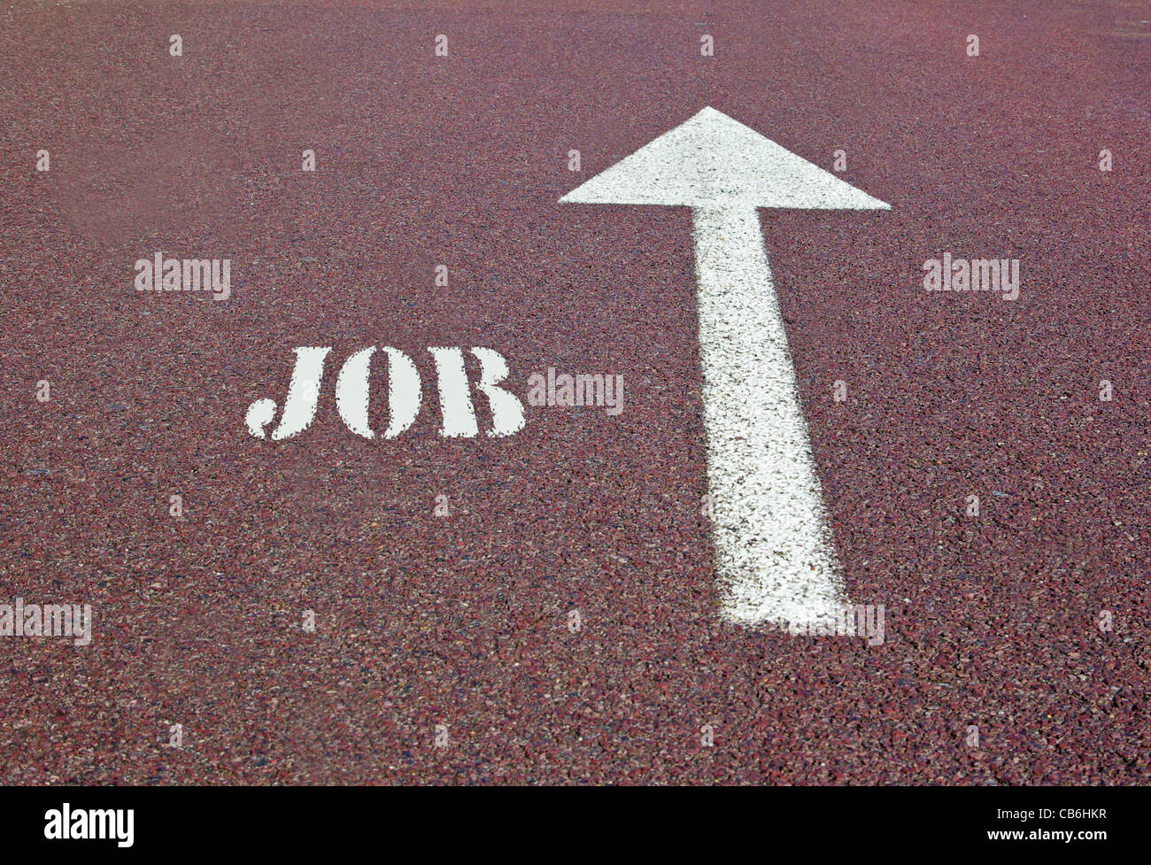 an arrow on the asphalt showing the direction for finding a job Stock ...