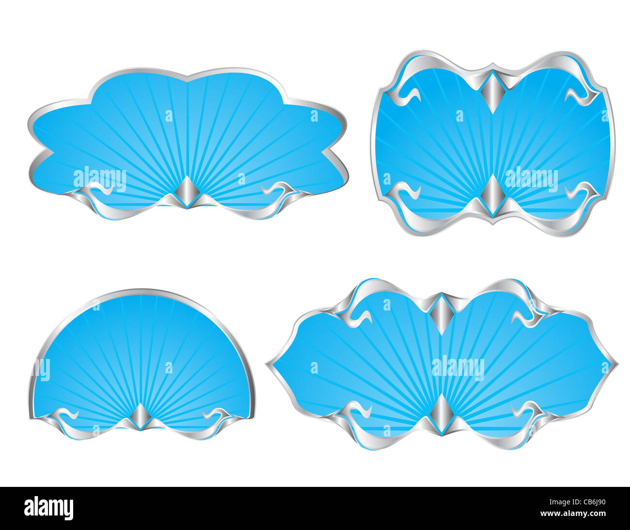 set of labels of various shapes Stock Photo