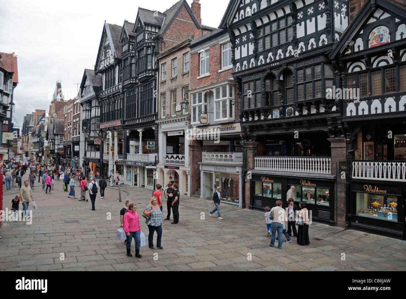 View along Eastgate Street, with Waltons of Chester on the right, in