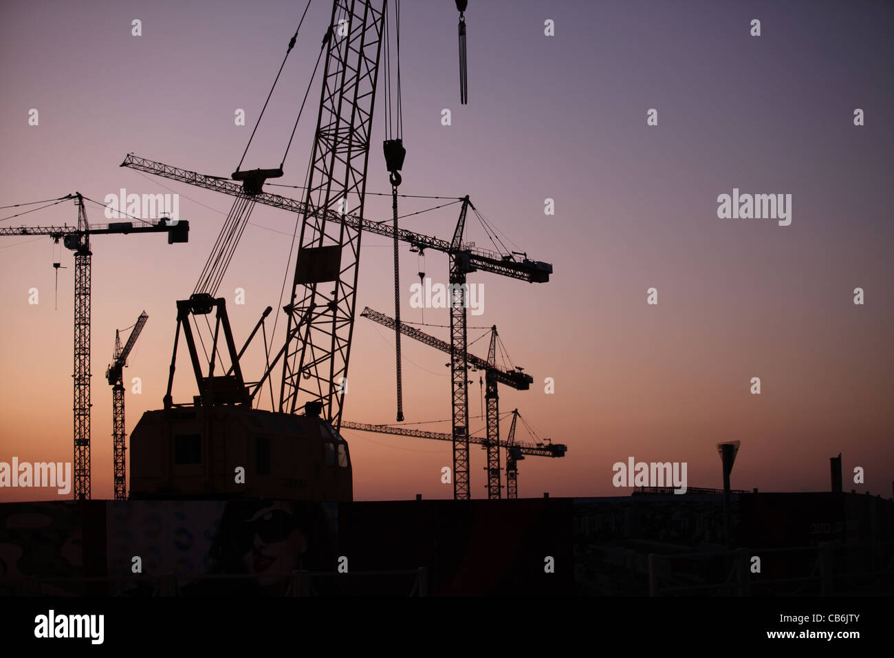 construction cranes Stock Photo