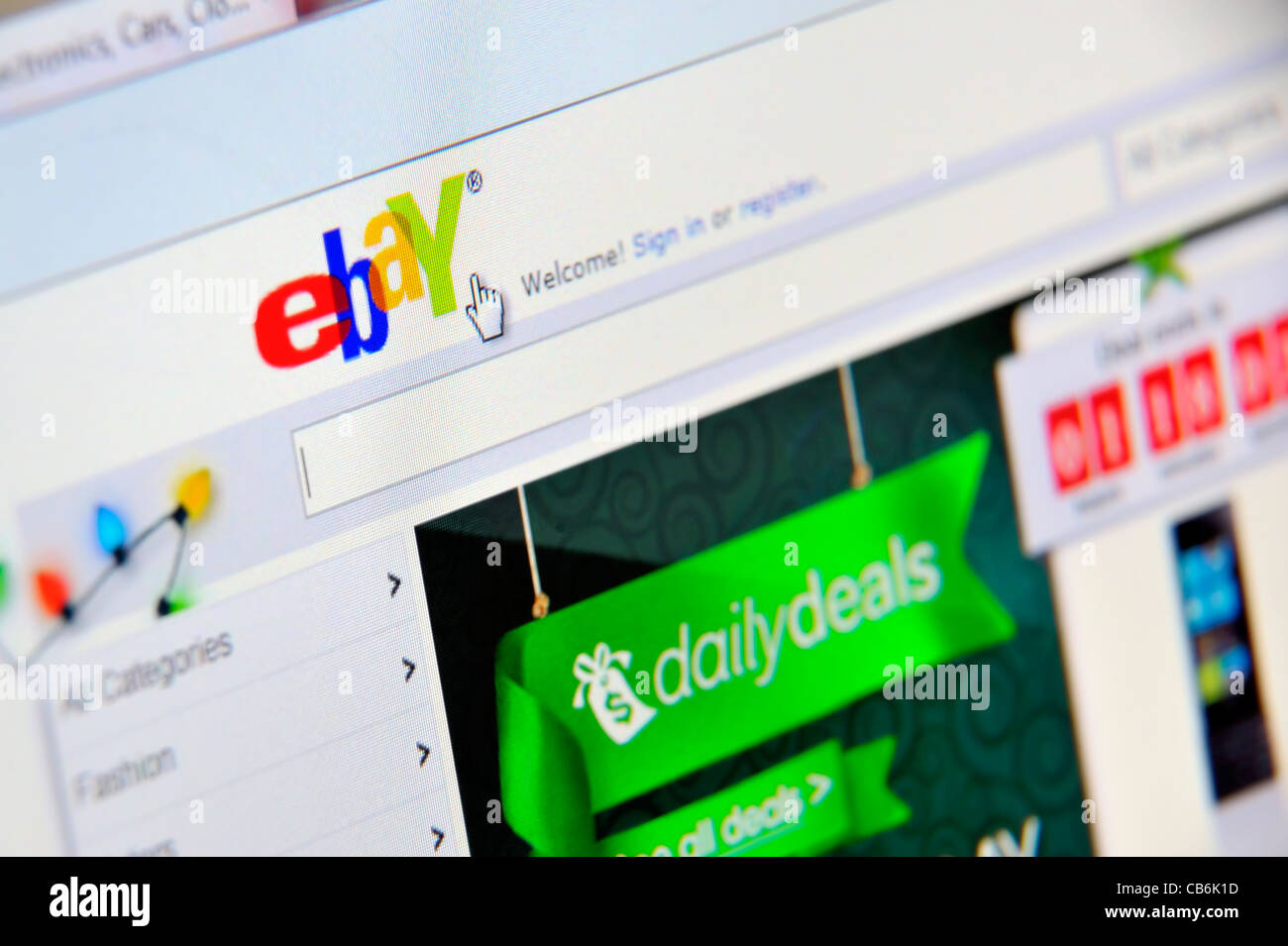 ebay page Stock Photo