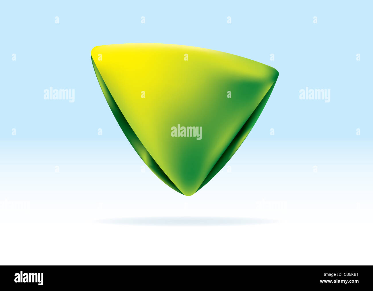 Green and yellow organic triangle icon with shadow background Stock ...