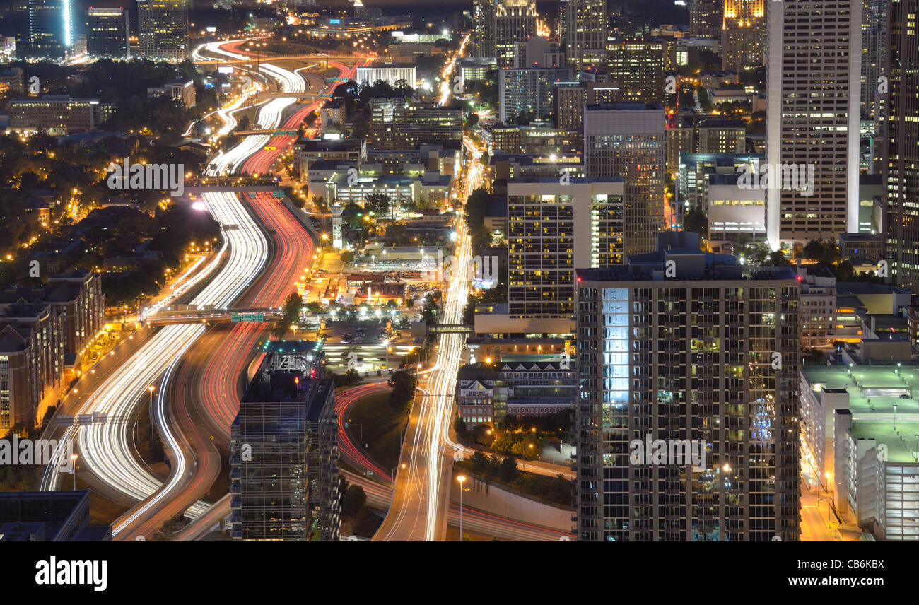 Atlanta 85 Interstate 85 winds through downtown Atlanta, Georgia, USA Stock Photo ...
