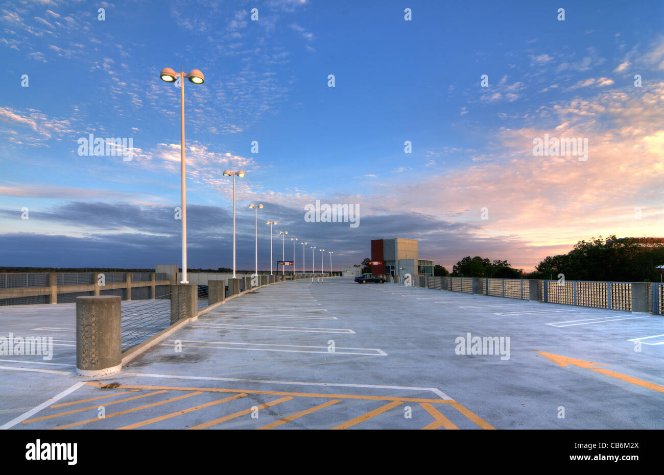 Top of a parking deck Stock Photo