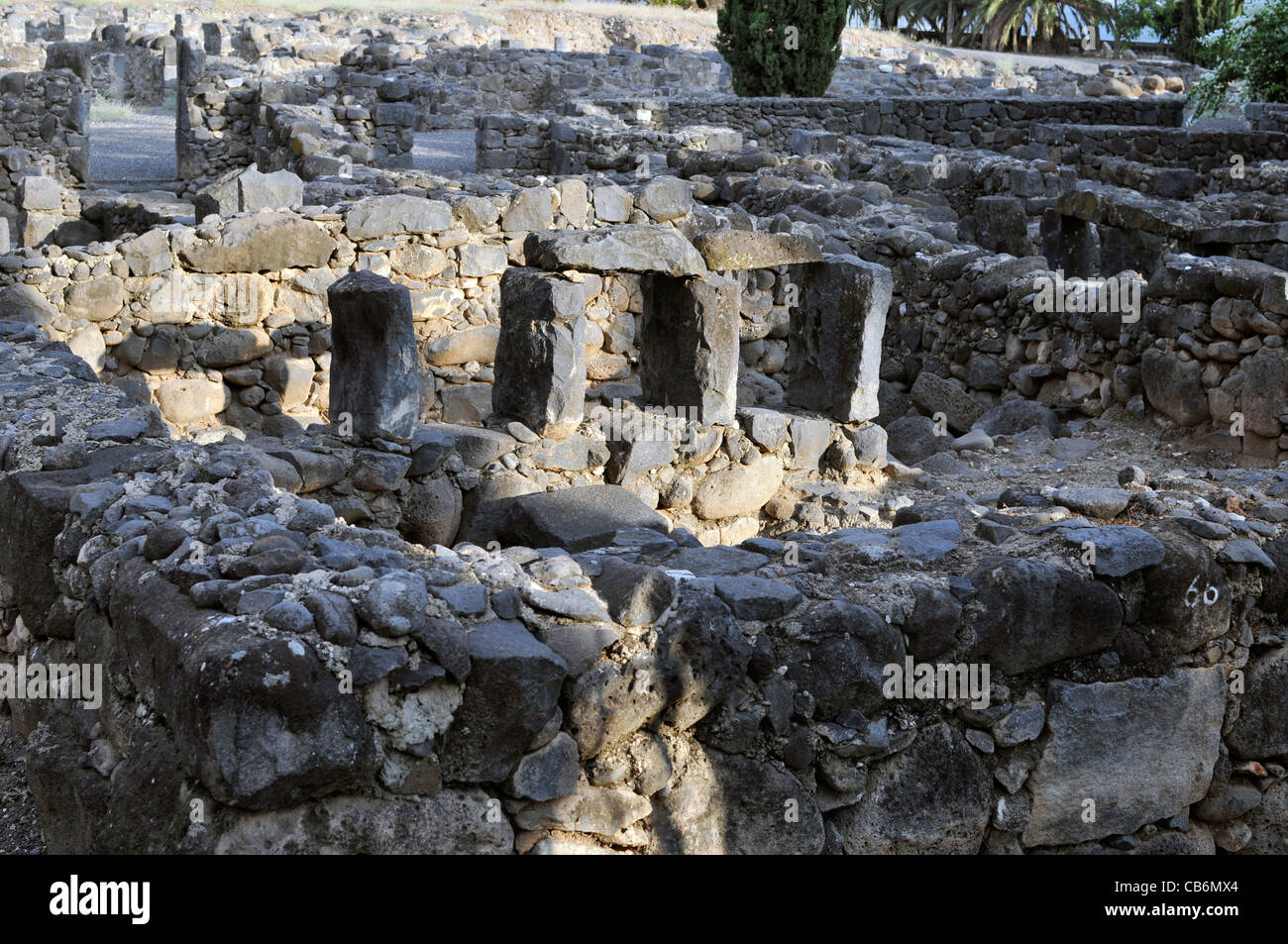 Byzantine ruins of the village, early Roman houses,Capernaum,Galilee, Israel,Asia, Middle East Stock Photo