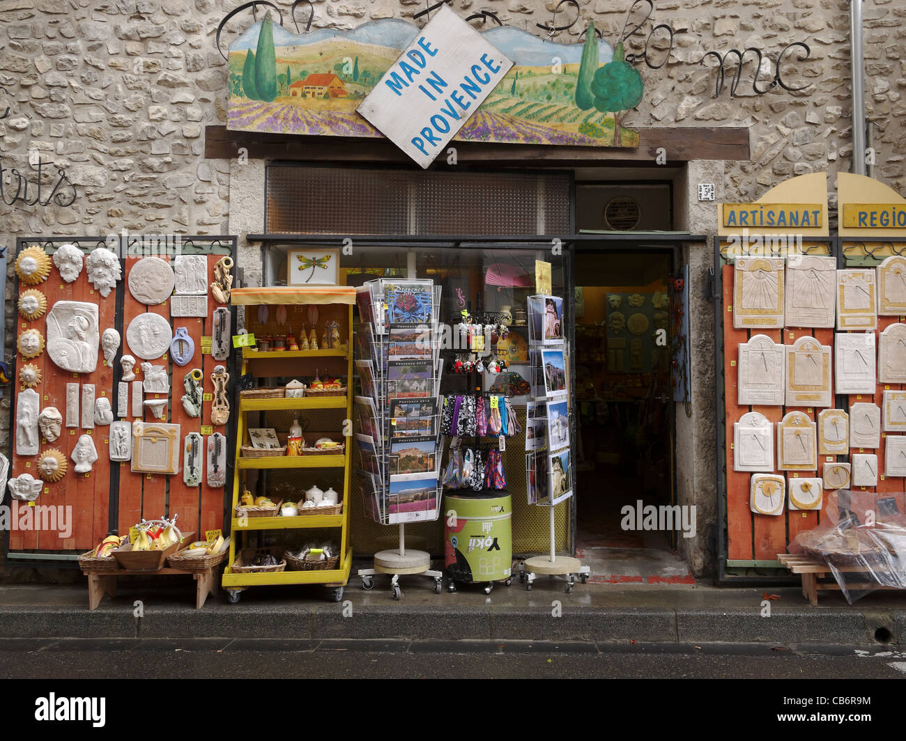 A tourist shop at Vaison-la-Romaine, Vaucluse, Provence, France. Stock Photo