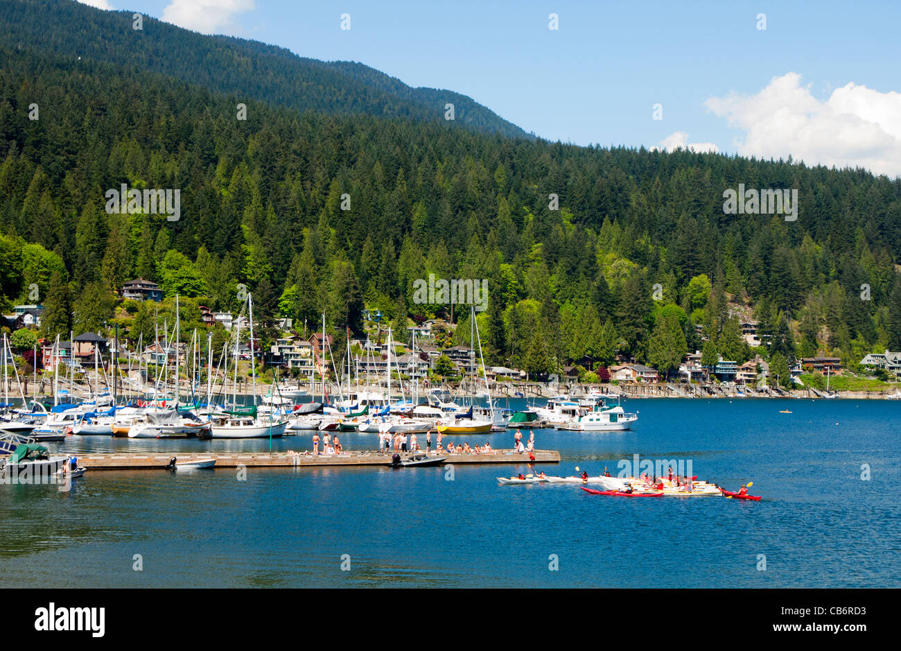 Summer recreation on the water in Indian Arm, Deep Cove, British Columbia, Canada Stock Photo