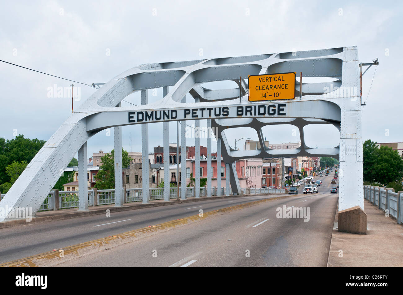 Alabama, Selma, Edmund Pettus Bridge, built 1939, crosses the Alabama River on route of Selma to Mongomery voting rights march Stock Photo