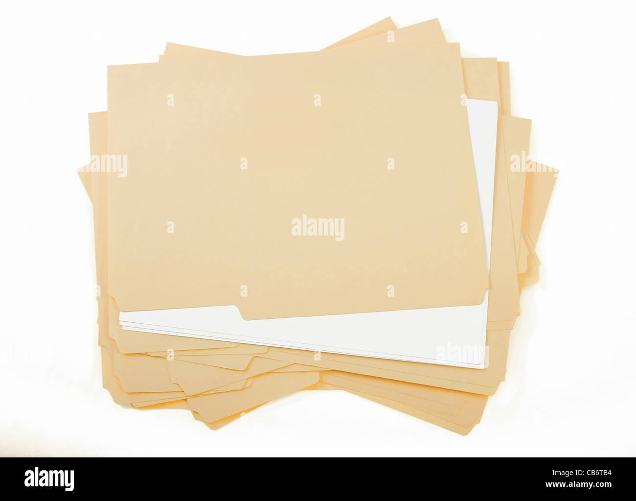 Stack of File Folders Stock Photo