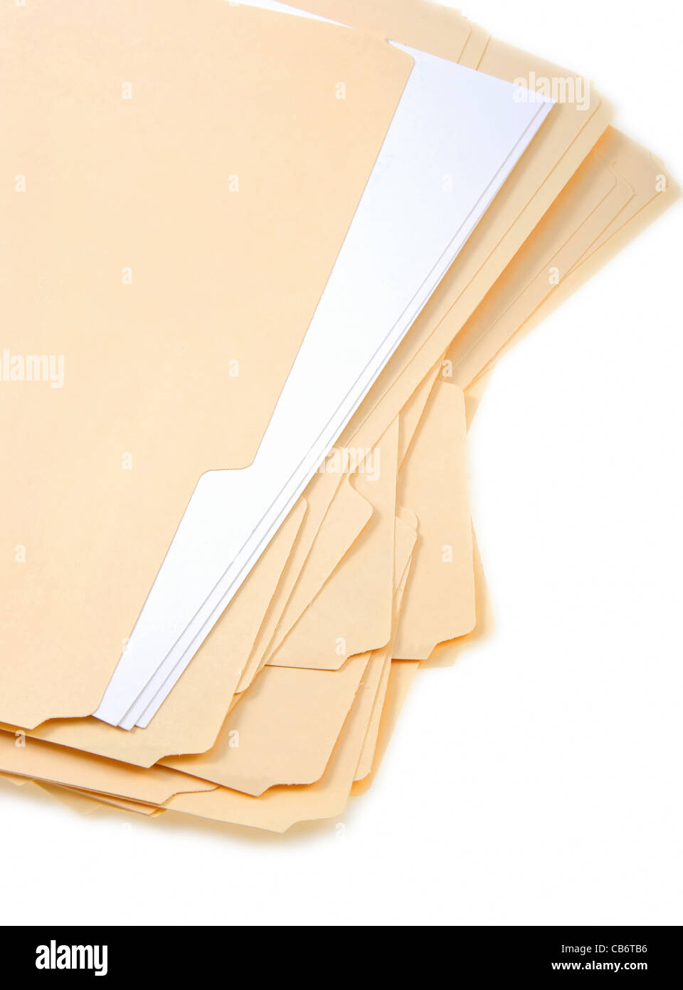 Stack of File Folders Stock Photo