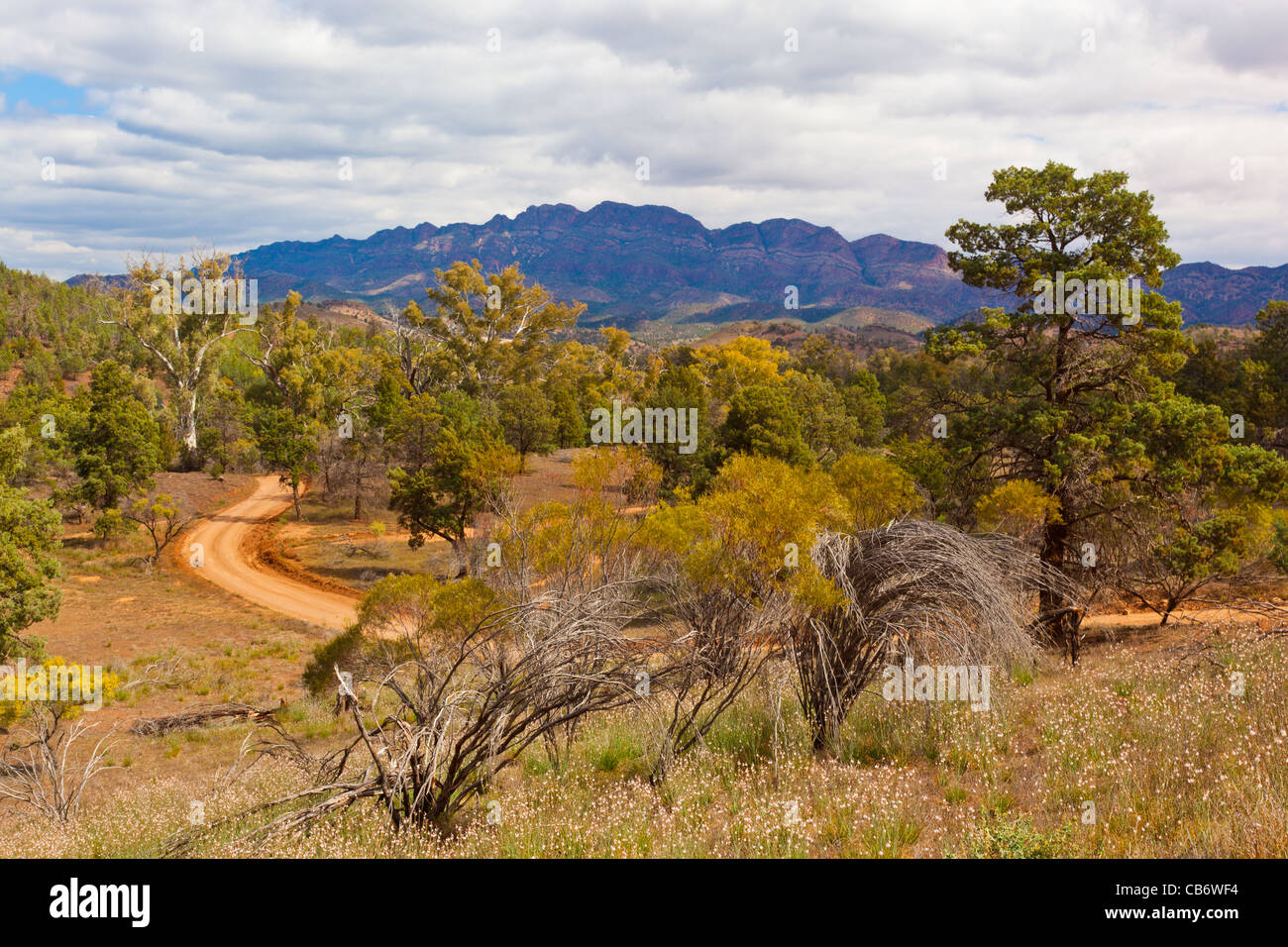 View of Elder Range from Black Gap in the Flinders Ranges near the Moralana Scenic Drive in outback South Australia Stock Photo