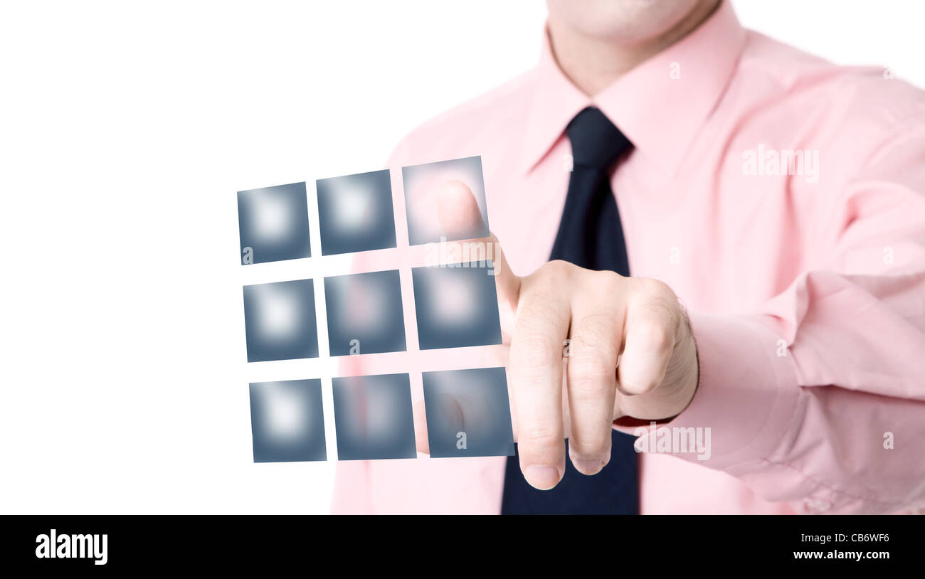 business concept isolated on white background, focus point on finger Stock Photo