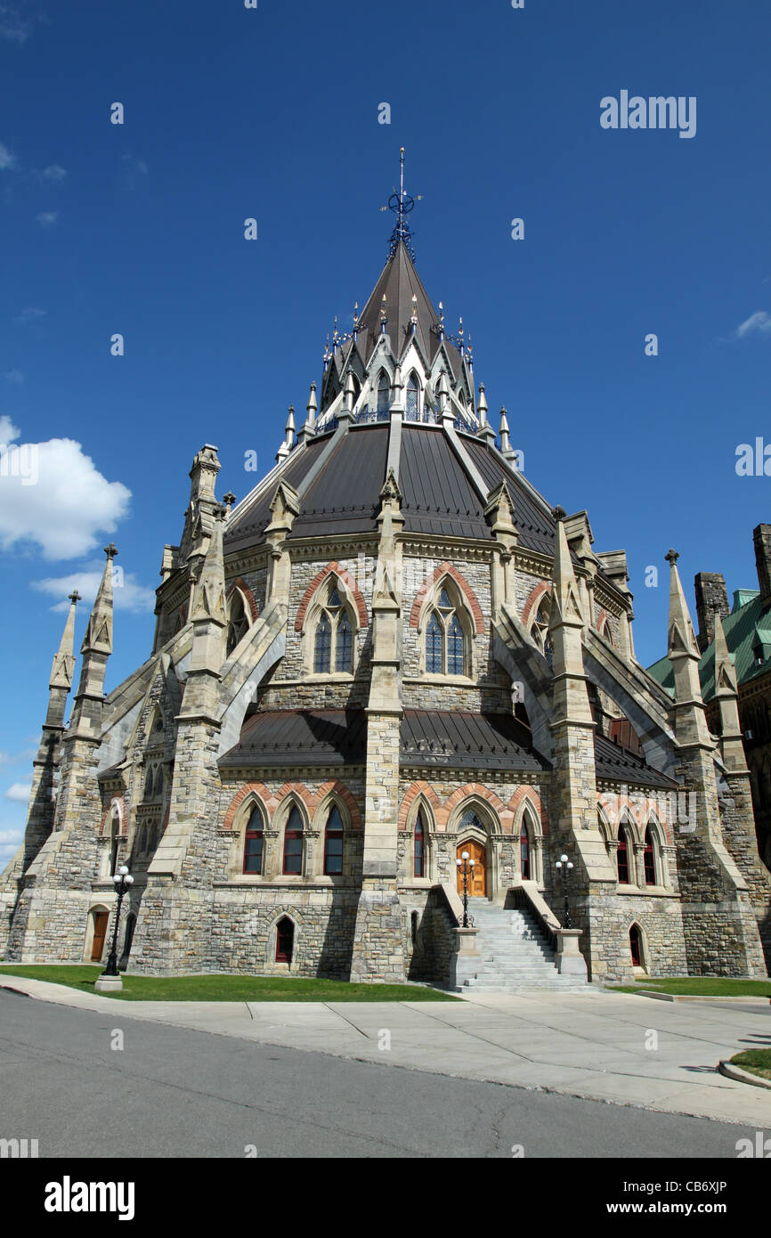 Library behind parliament in Ottawa Canada Stock Photo