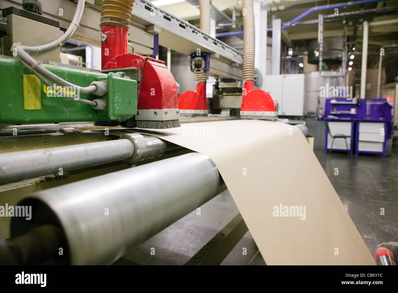 Technological line for production of gypsum boards Stock Photo - Alamy