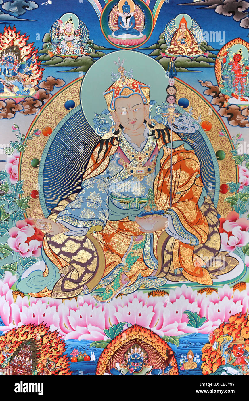 Padmasambhava Thangka From Nepal Stock Photo - Alamy