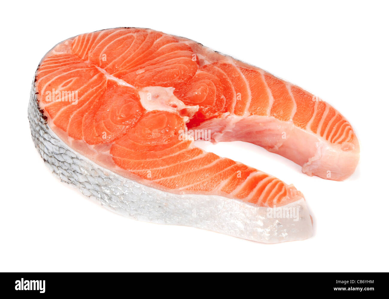 steaks of red fish isolated on white background Stock Photo - Alamy