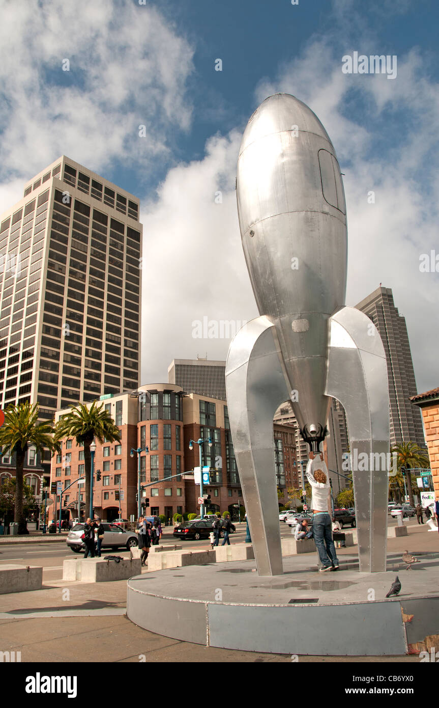 Gothic Rocket at Embarcadero The Embarcadero waterfront and roadway Port of San Francisco California Stock Photo