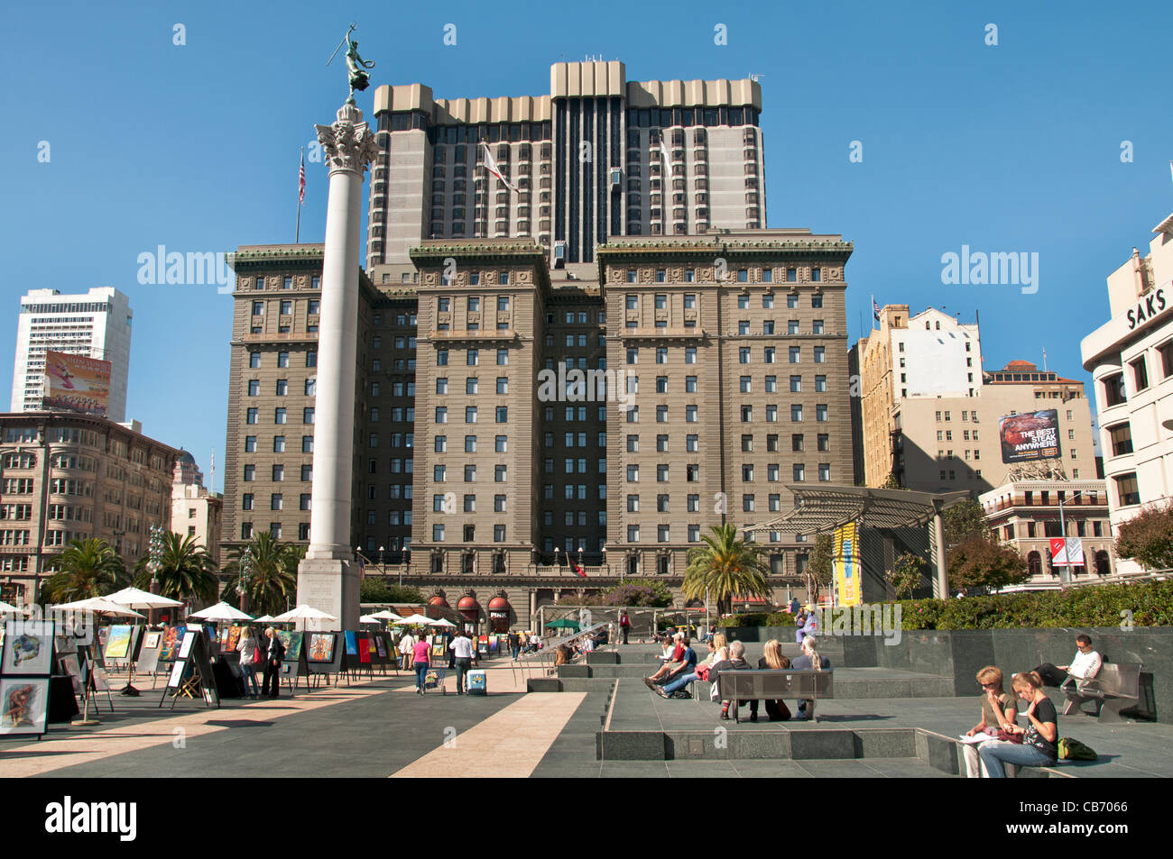 Union Square San Francisco California city town Stock Photo