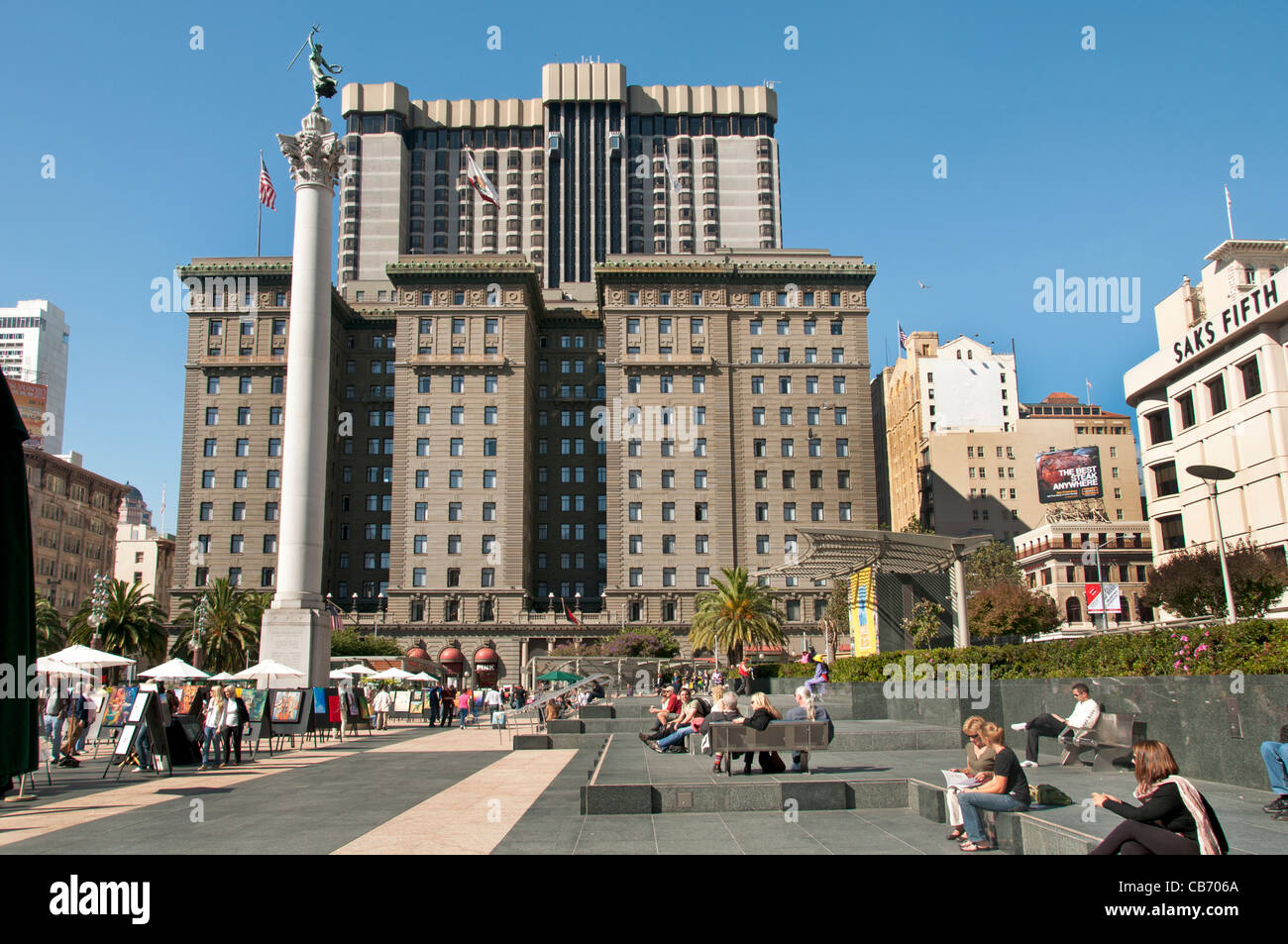 Union Square San Francisco California city town Stock Photo