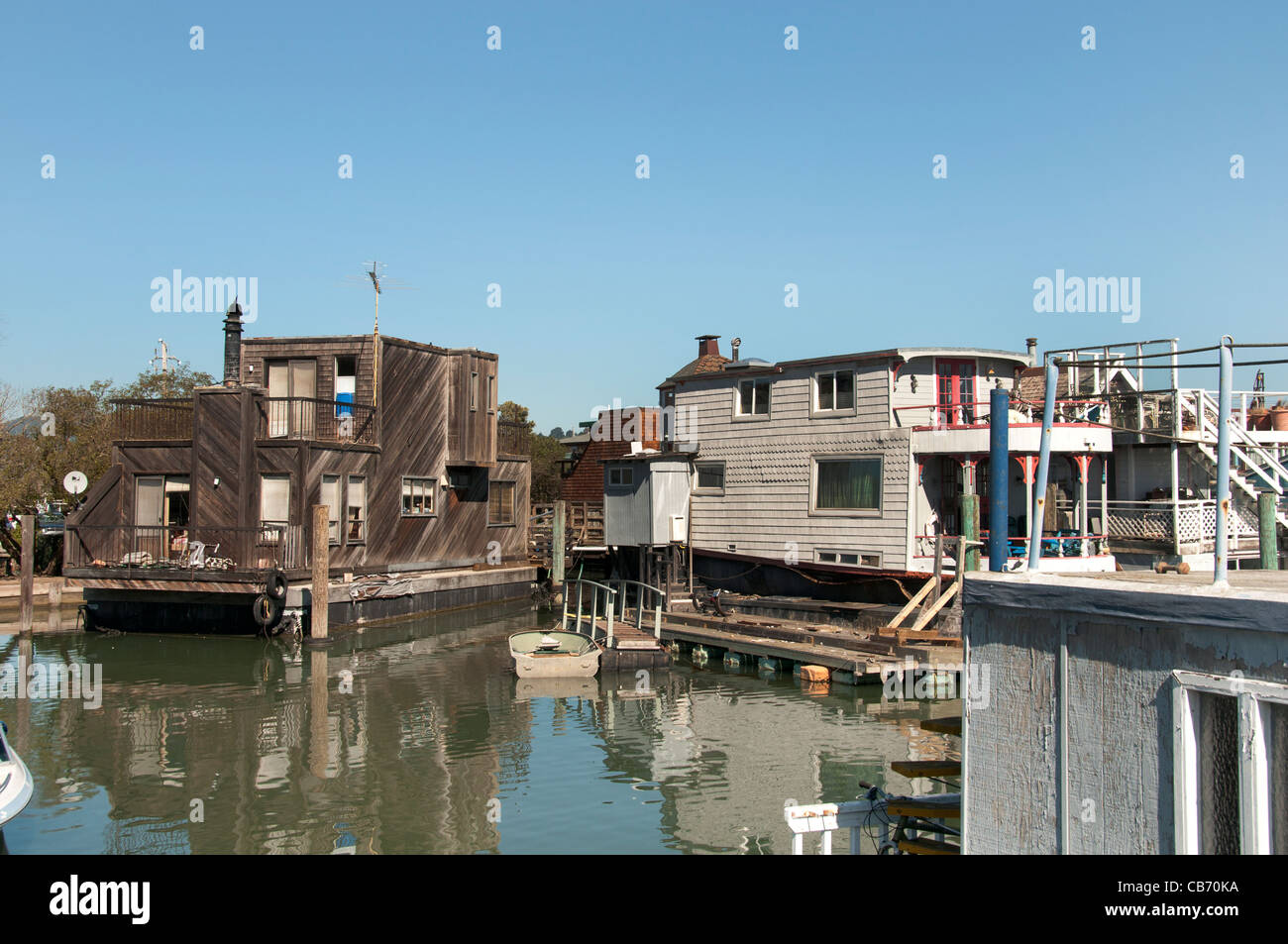 Sausalito's houseboat community San Francisco Bay California United States of America Stock Photo