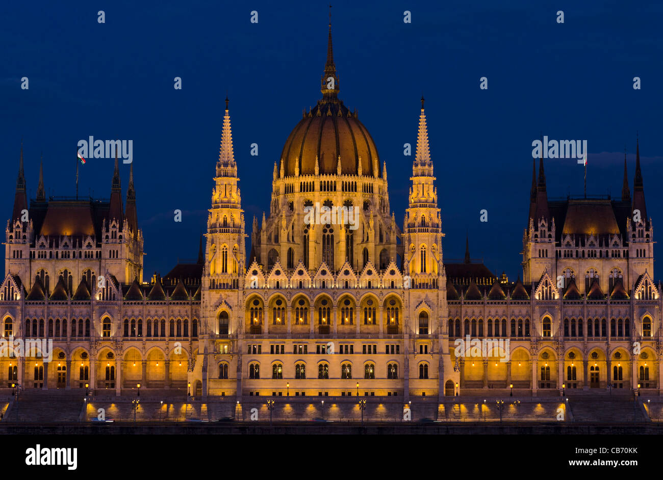 Budapest, the Hungarian Parliament Building on the Pest bank of the Danube Stock Photo