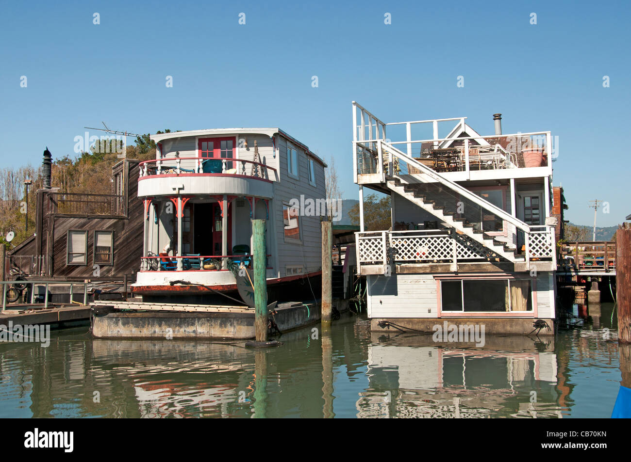 Sausalito's houseboat community San Francisco Bay California United States of America Stock Photo