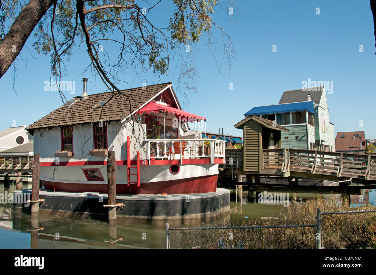Sausalito's houseboat community San Francisco Bay California United States of America Stock Photo