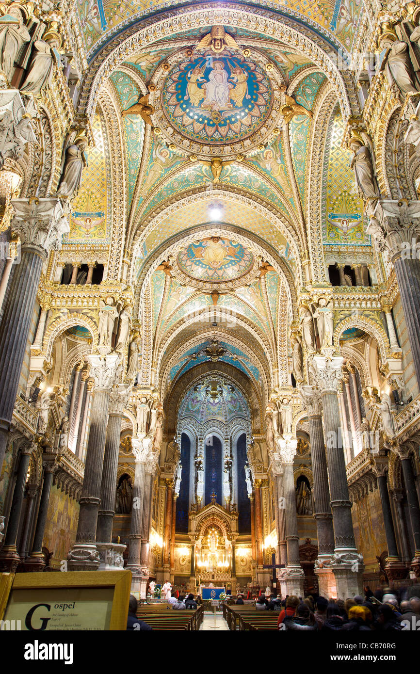 Basilica of Notre-Dame de Fourvière in Lyon, France (la Basilique Notre Dame  de Fourvière Stock Photo - Alamy