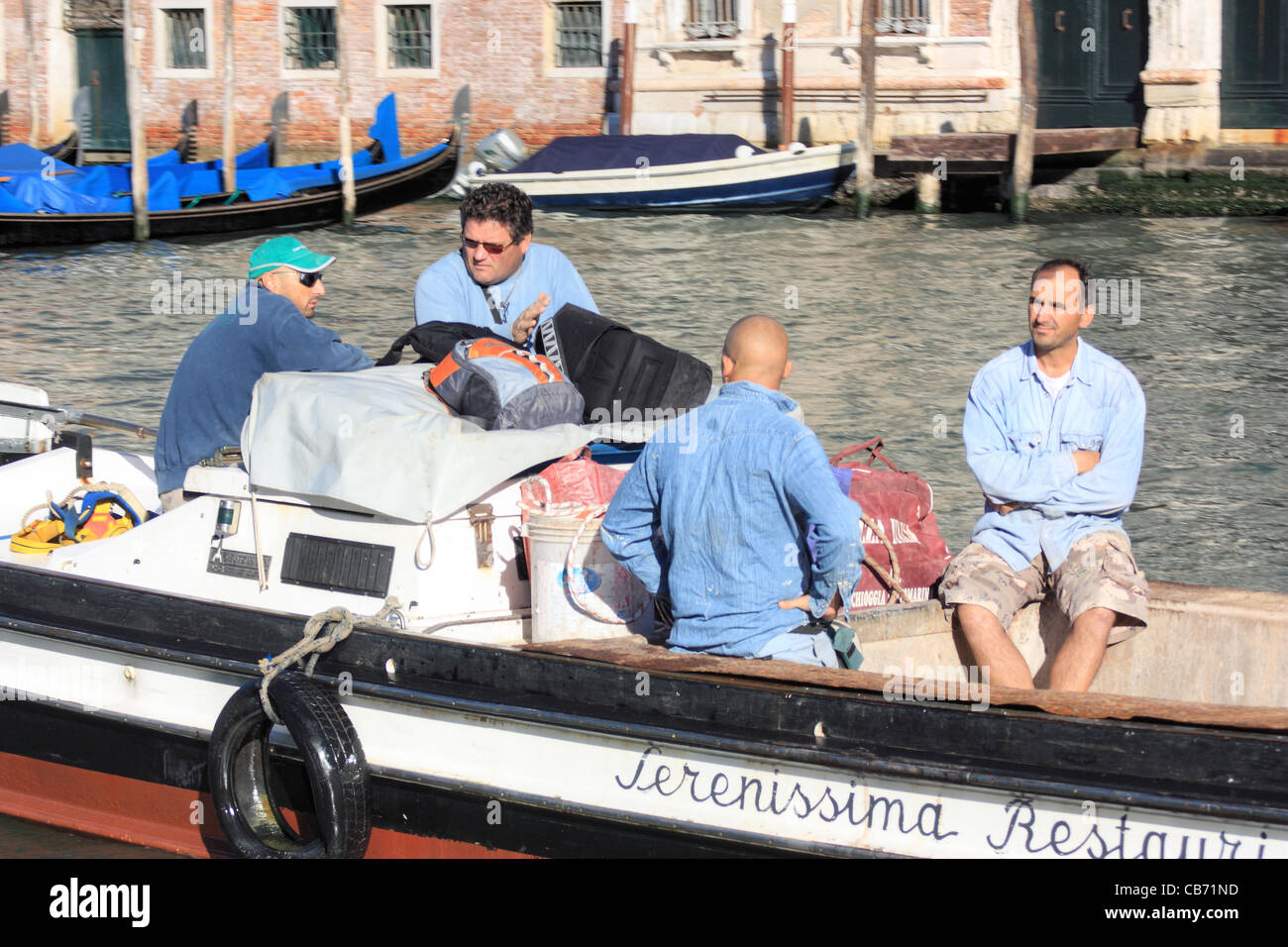 Workers in Venice Stock Photo Alamy