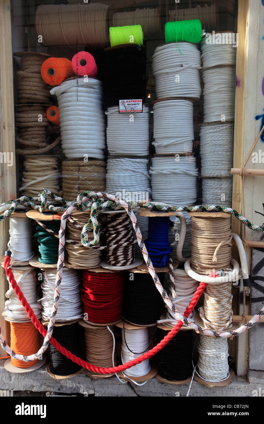 greece athens plaka psirri a shop selling various ropes Stock Photo