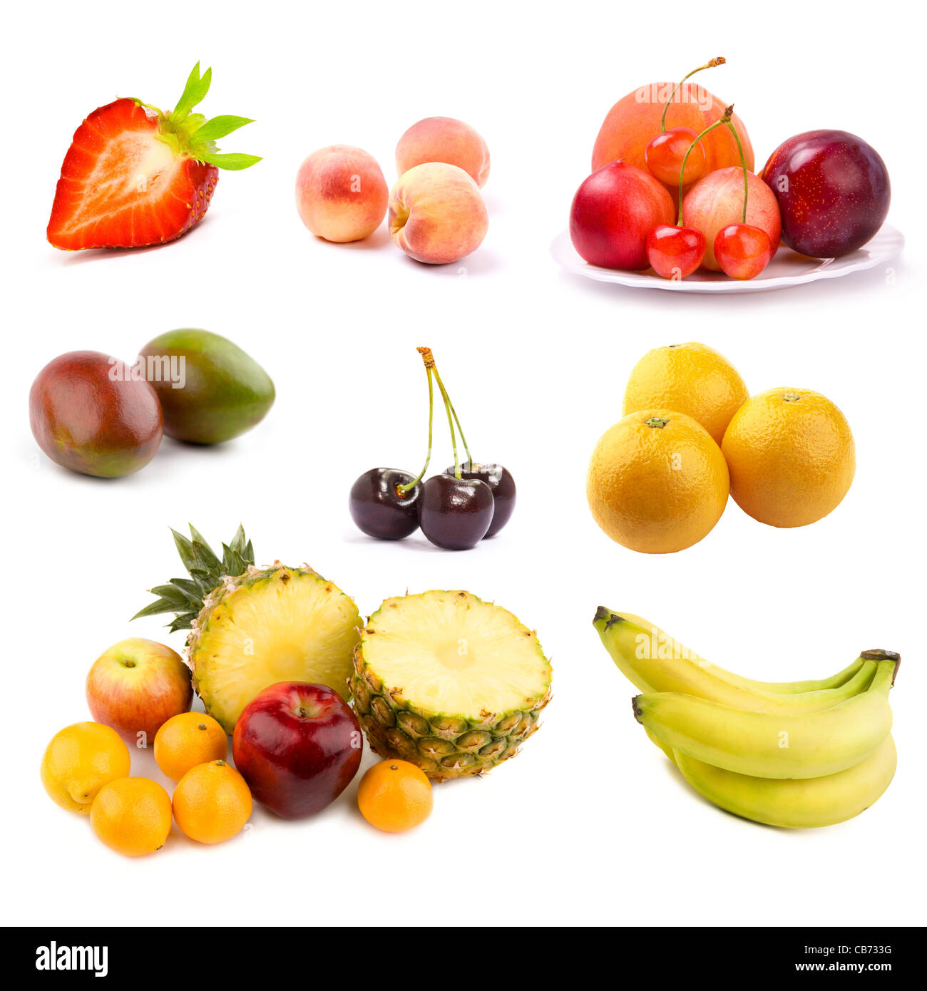 fruits isolated on white background, selective focus Stock Photo - Alamy