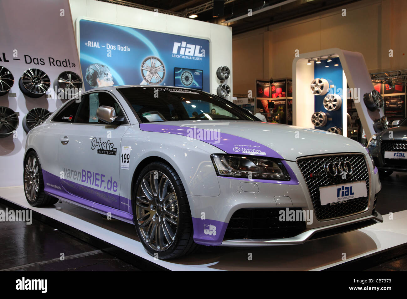 Audi RS5 Coupe at Rial stand - the aluminum wheels manufacturer at the Essen Motor Show in Essen, Germany, on November 29, 2011 Stock Photo