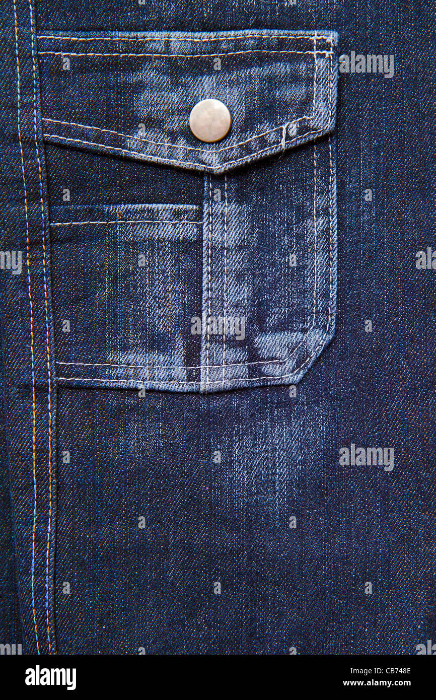 blue denim with a pocket. Abstract background Stock Photo - Alamy