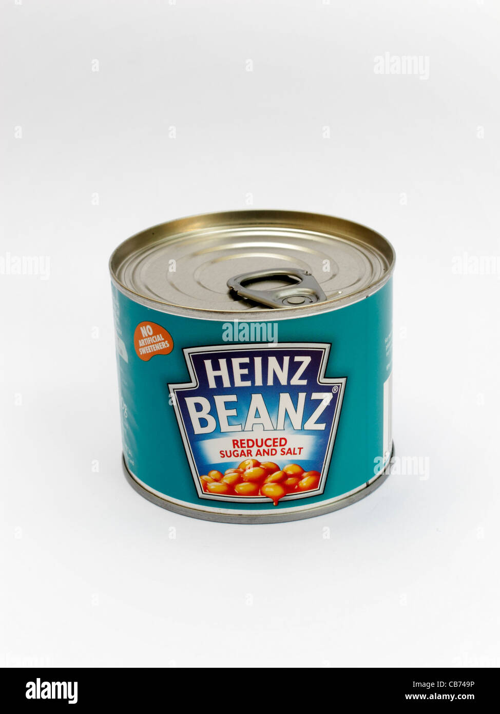 Small reduced salt and fat ring pull Tin of Heinz baked beans on a