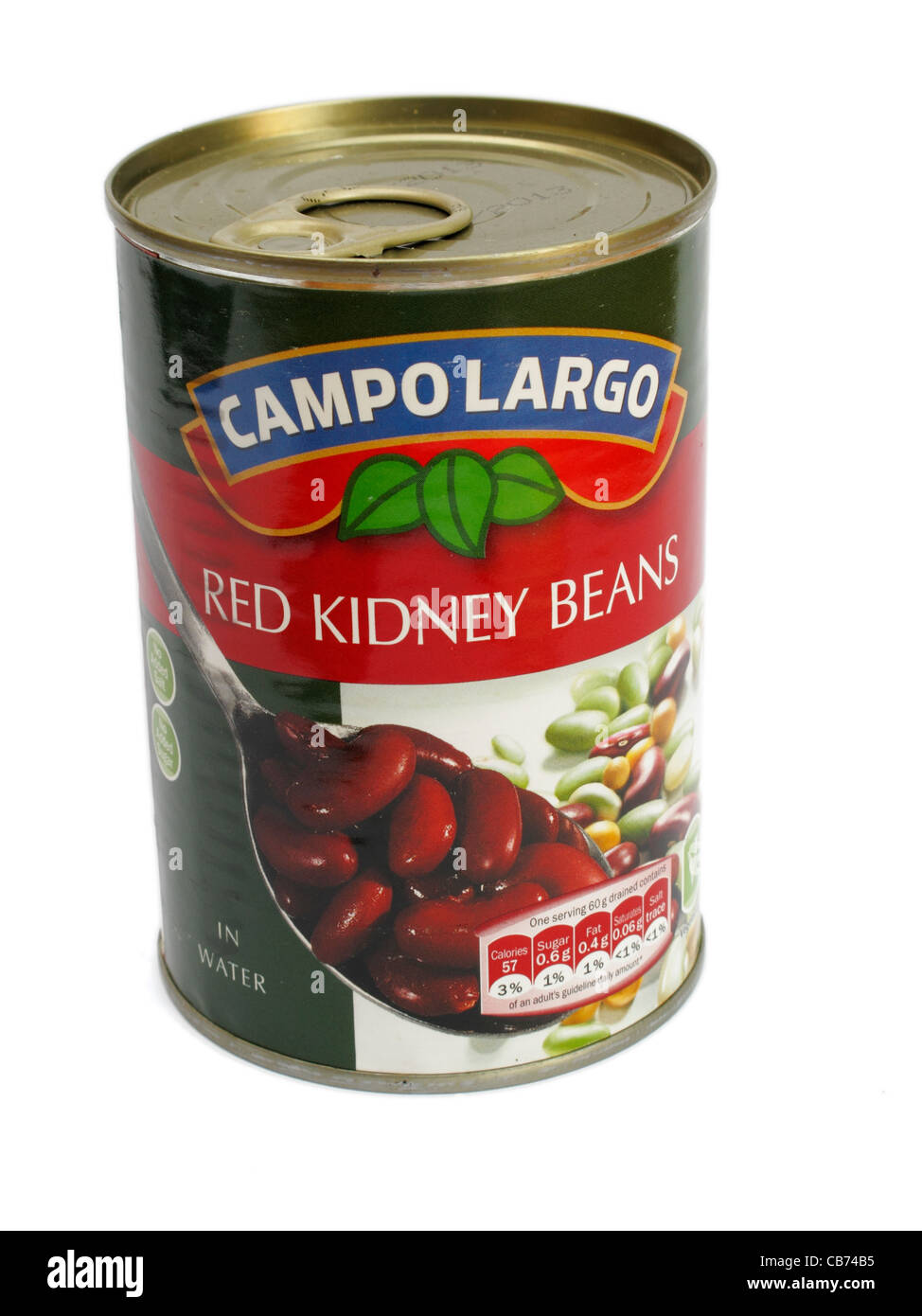 Tin of Campo Largo brand red kidney beans in water tinned food sold by