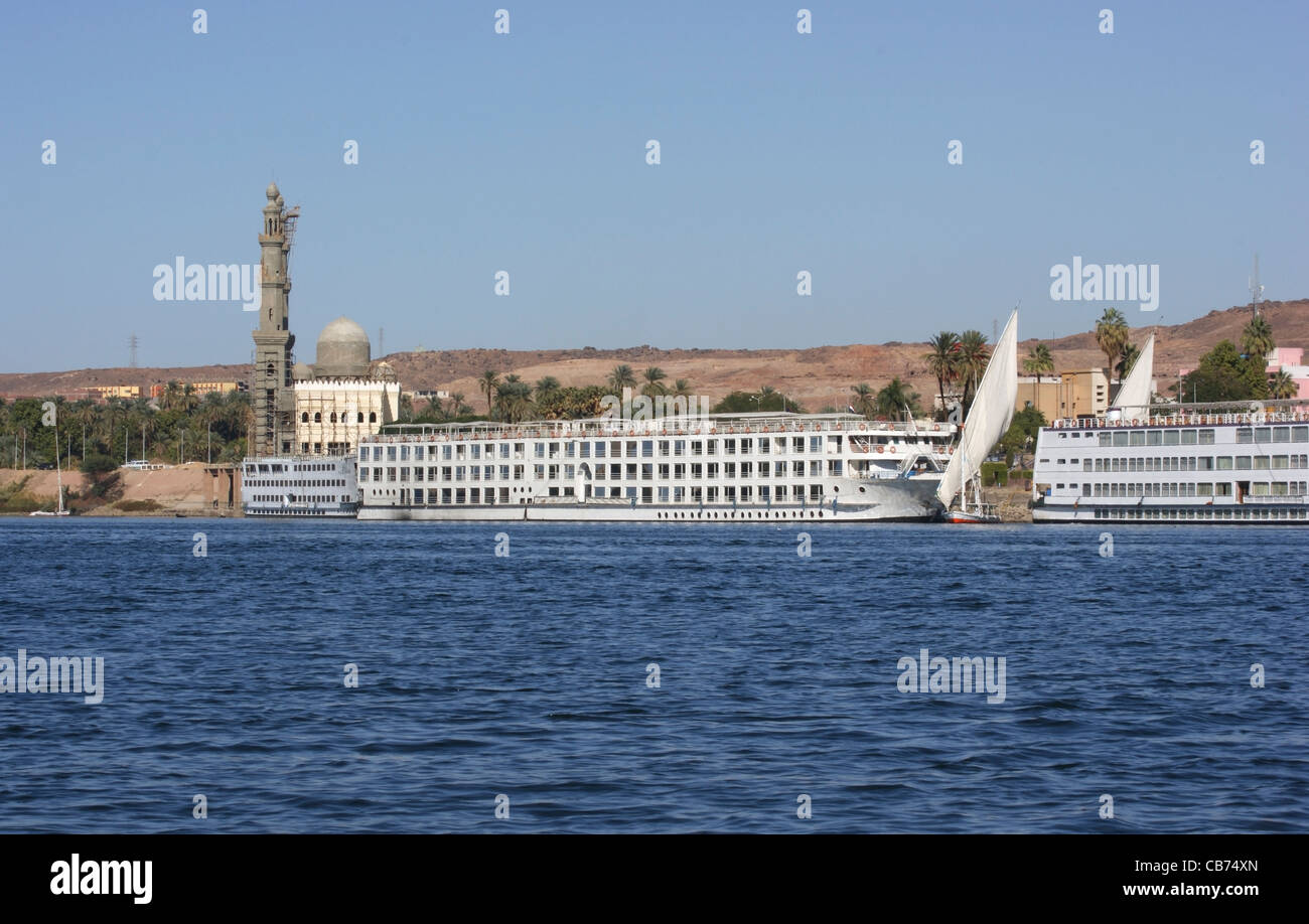 sunny scenery at River Nile near Aswan in Egypt Stock Photo - Alamy