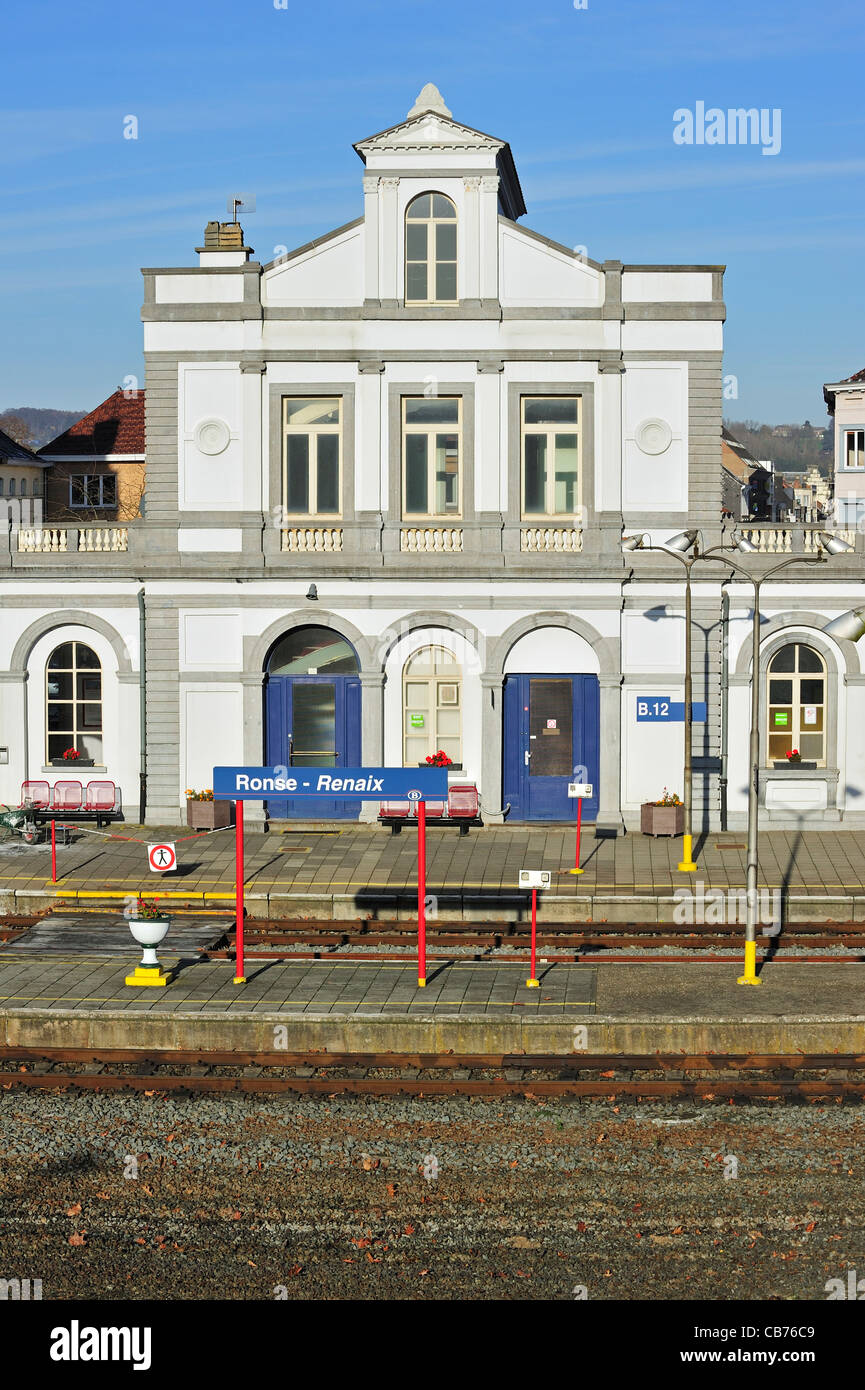 The railway station of Ronse, oldest train station of the European