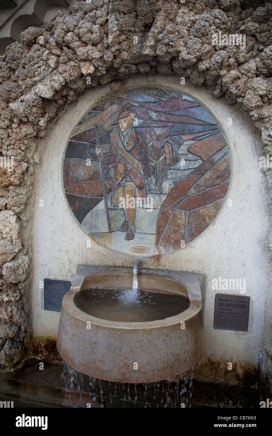 Robert Louis Stevenson memorial at St Jean du Gard Stock Photo