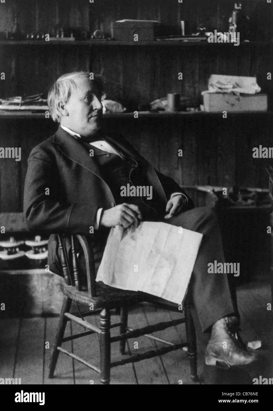Vintage photo of American inventor and businessman Thomas Alva Edison (1847 – 1931). Photo circa 1899. Stock Photo