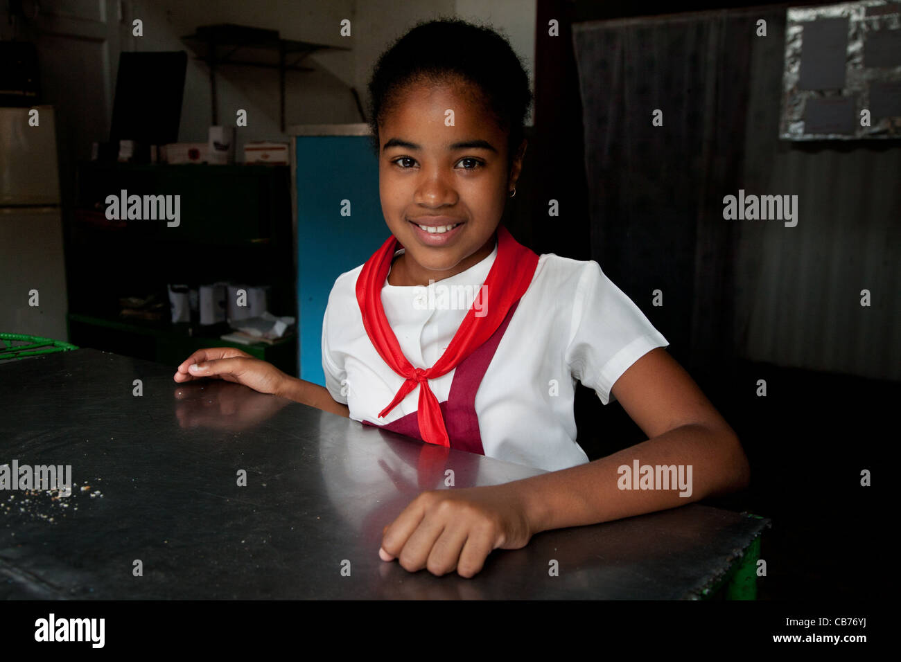 A schoolgirl, Havana (La Habana), Cuba Stock Photo