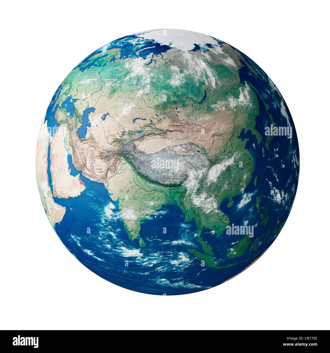 Globe showing the continent of Asia on planet earth Stock Photo