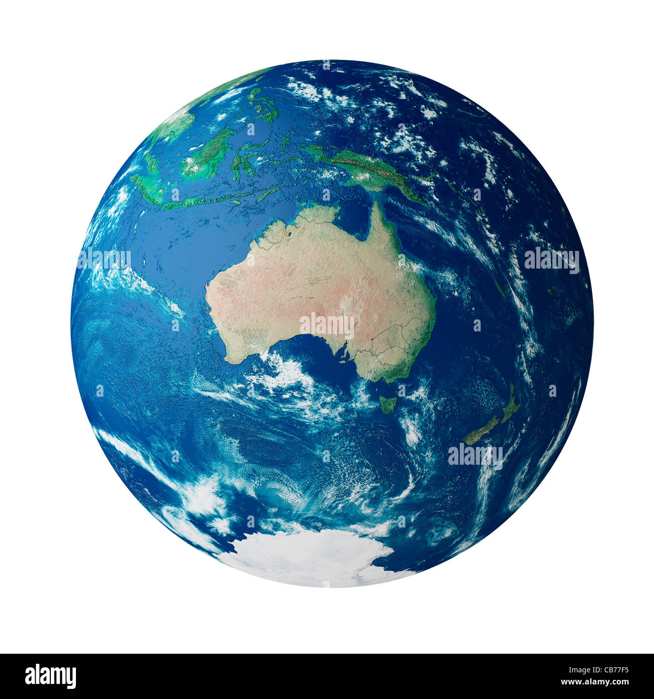 Globe showing the continent of Australia on planet earth Stock Photo