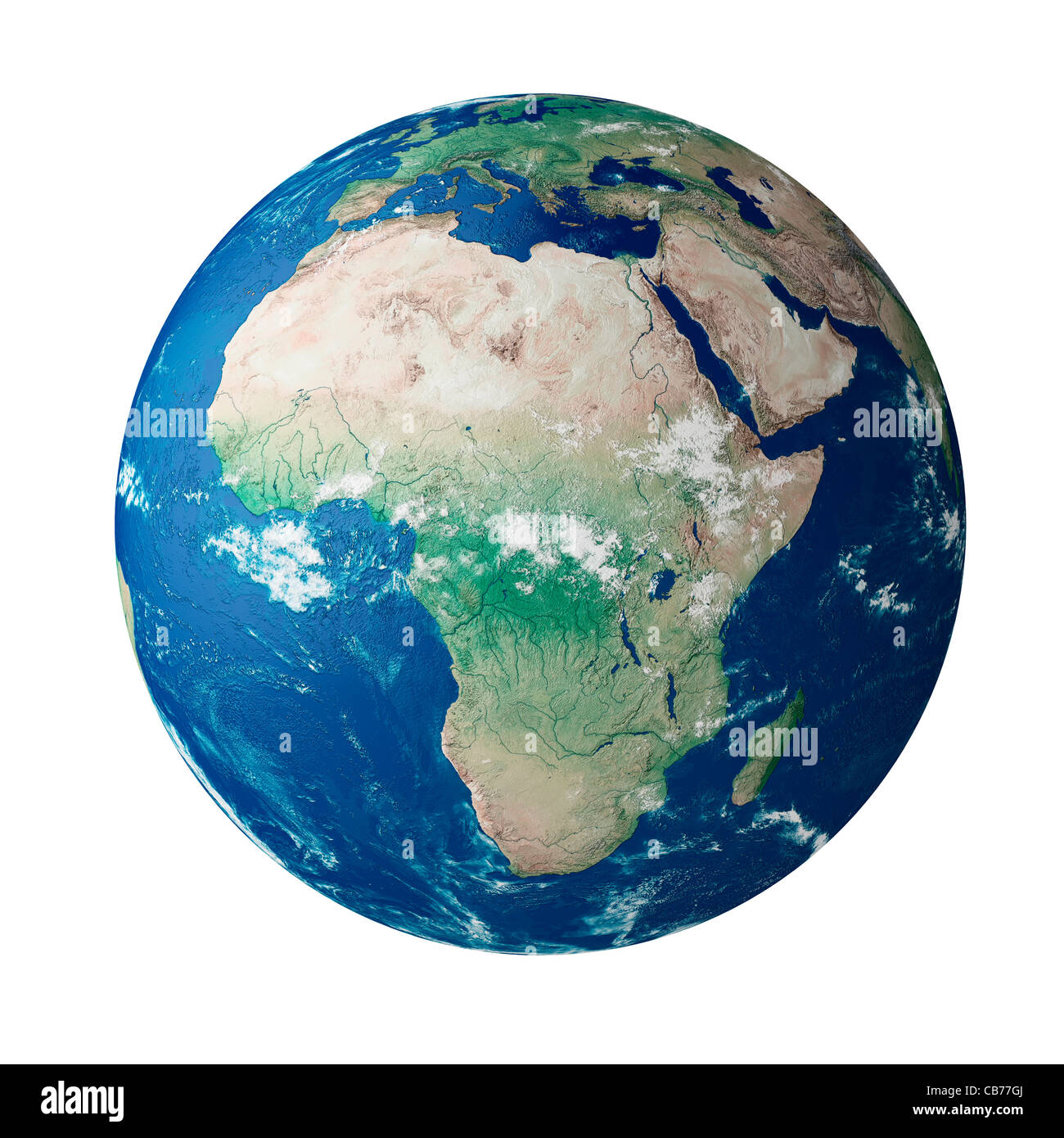 Globe showing the continent of Africa on planet earth Stock Photo